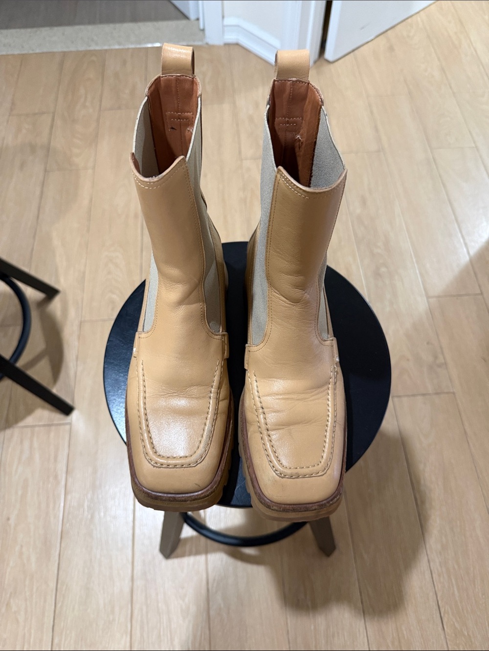 Arrivals LaBucq collab Square-Toe Leather Chelsea Boots